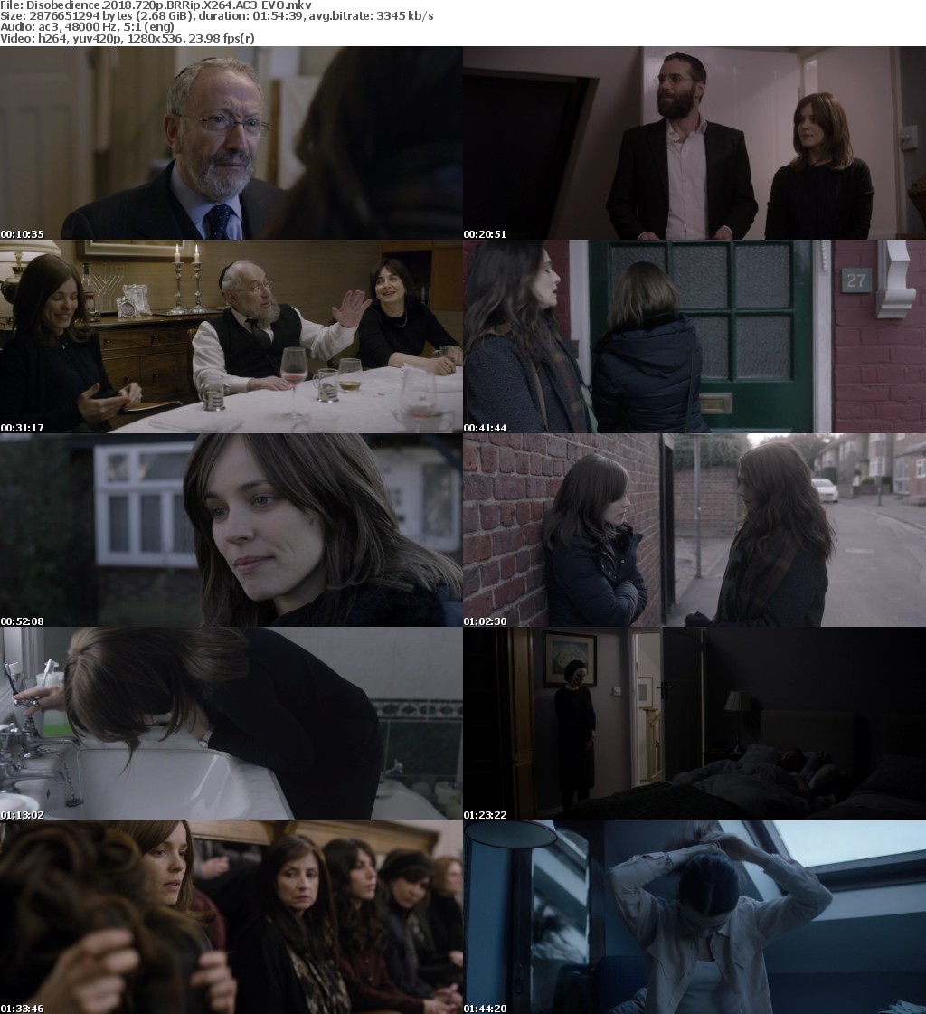 Disobedience 2018 720p BRRip X264 AC3-EVO Disobedience 2018 720p BRRip X264 AC3-EVO