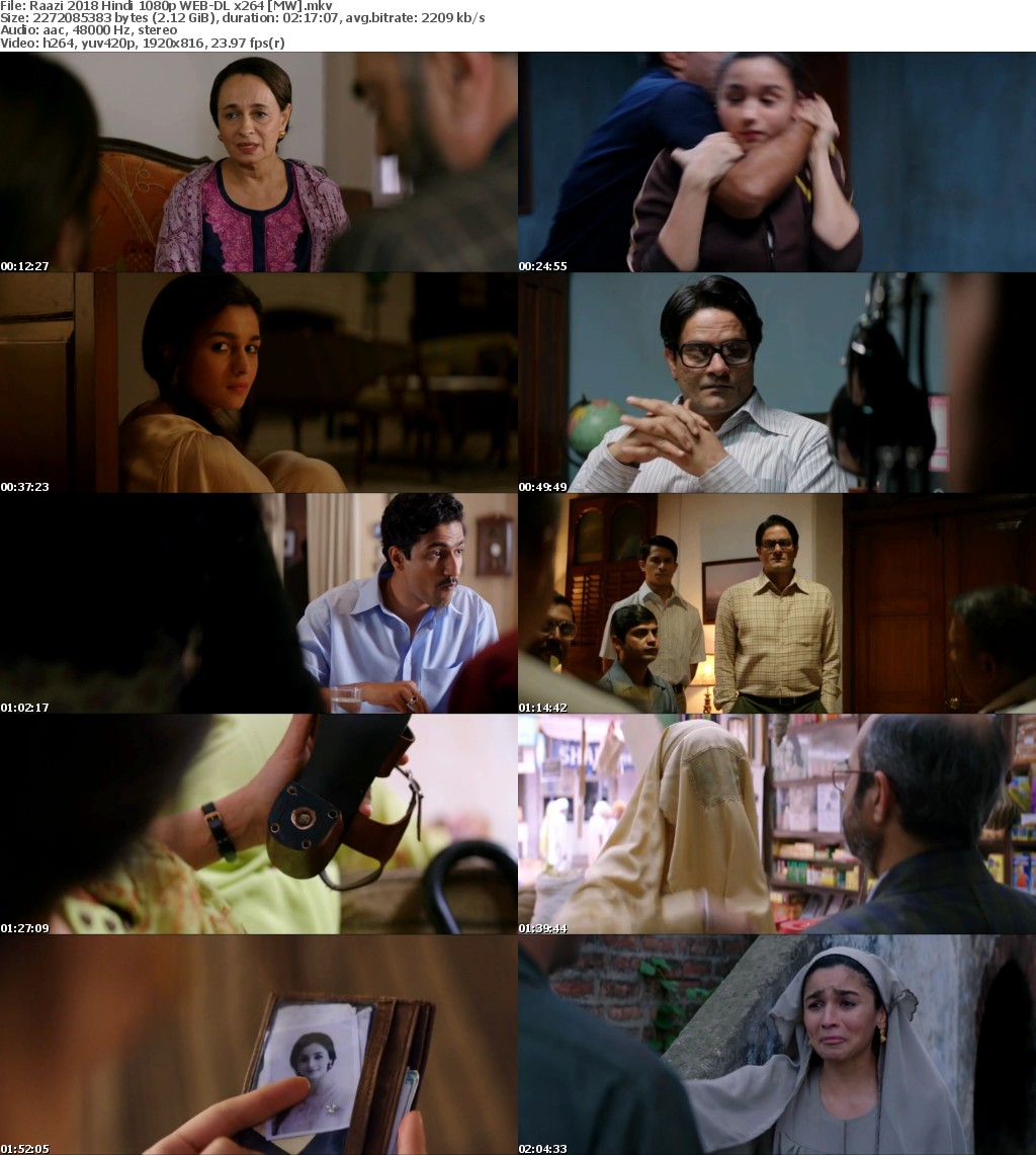 Raazi (2018) Hindi 1080p WEB-DL x264 MW