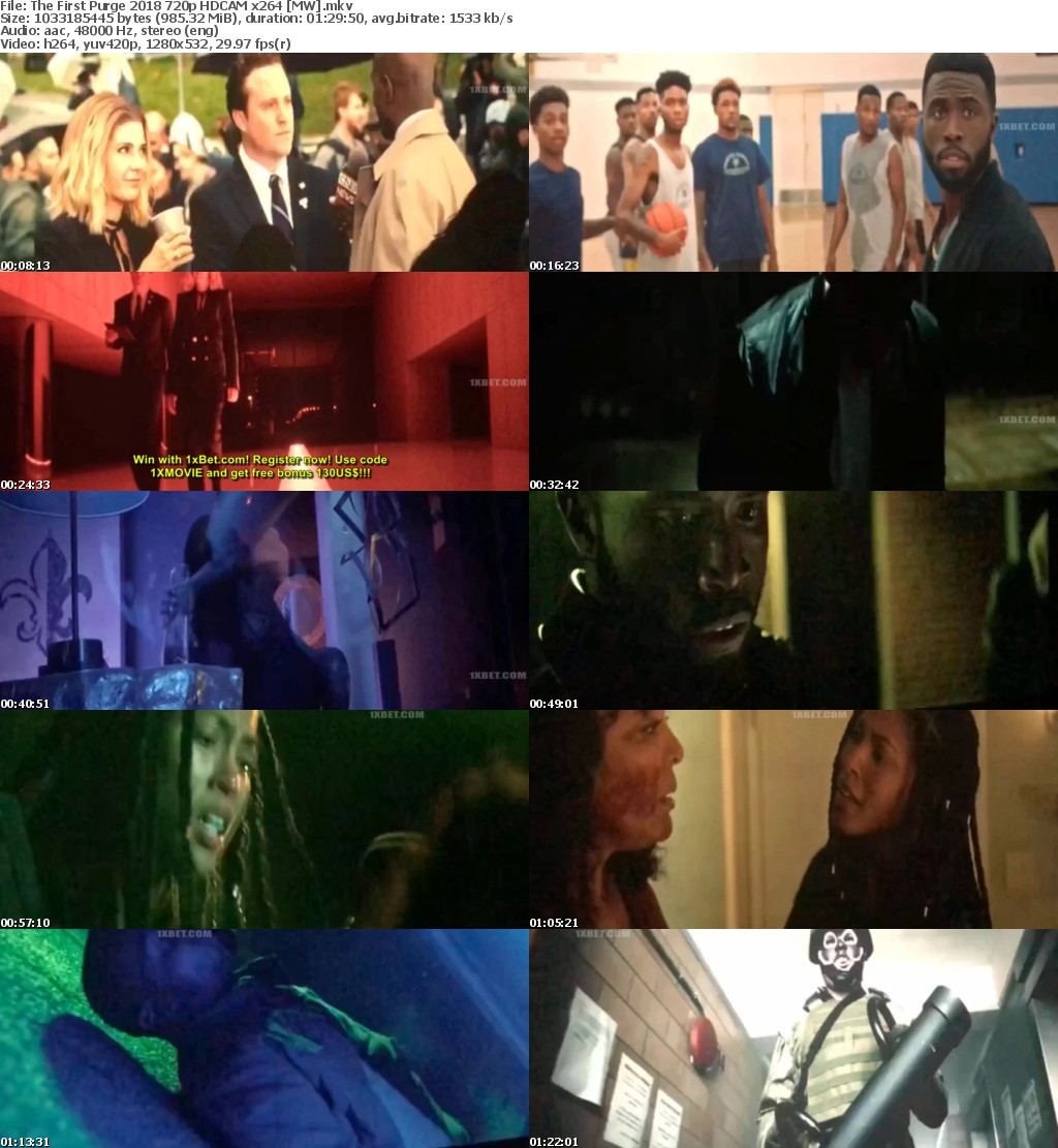 The First Purge (2018) 720p HDCAM x264 MW