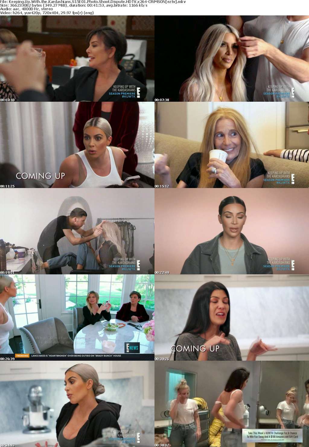 Keeping Up With the Kardashians S15E01 Photo Shoot Dispute HDTV x264-CRiMSON