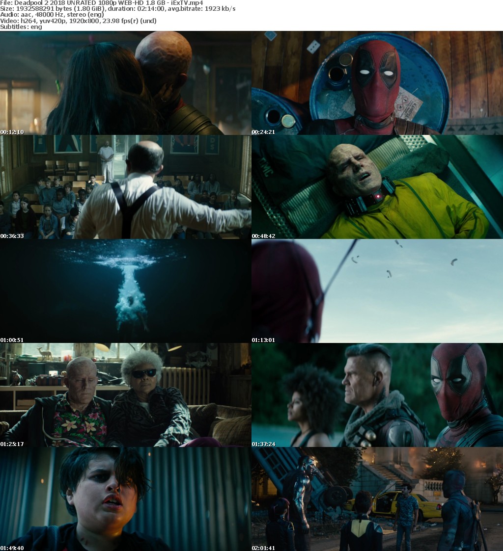 Deadpool 2 (2018) UNRATED 1080p WEB-HD 1.8 GB - iExTV