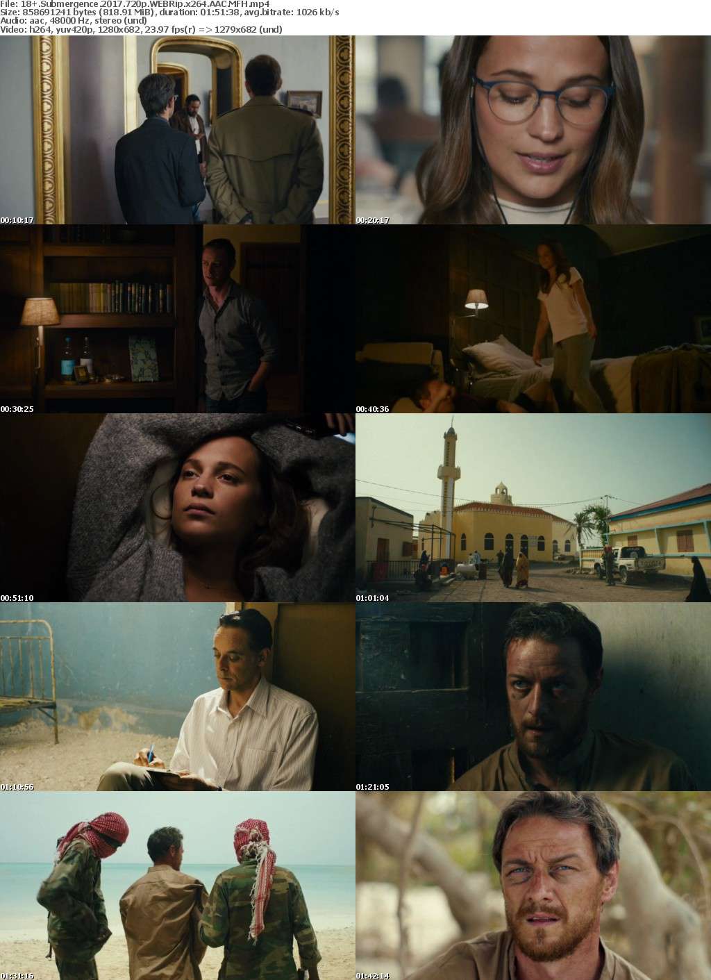 Submergence (2017) 720p WEBRip x264 AAC MFH