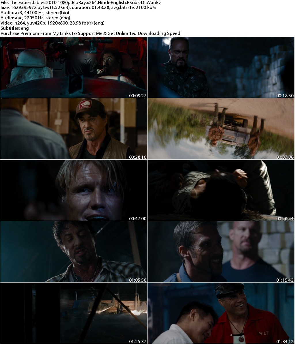 The Expendables (2010) 1080p BluRay x264 [Hindi+English] ESubs-DLW