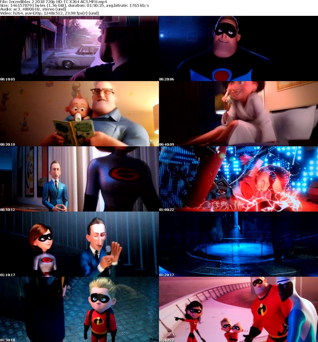 Incredibles 2 (2018) 720p HD-TC X264 AC3 MFH