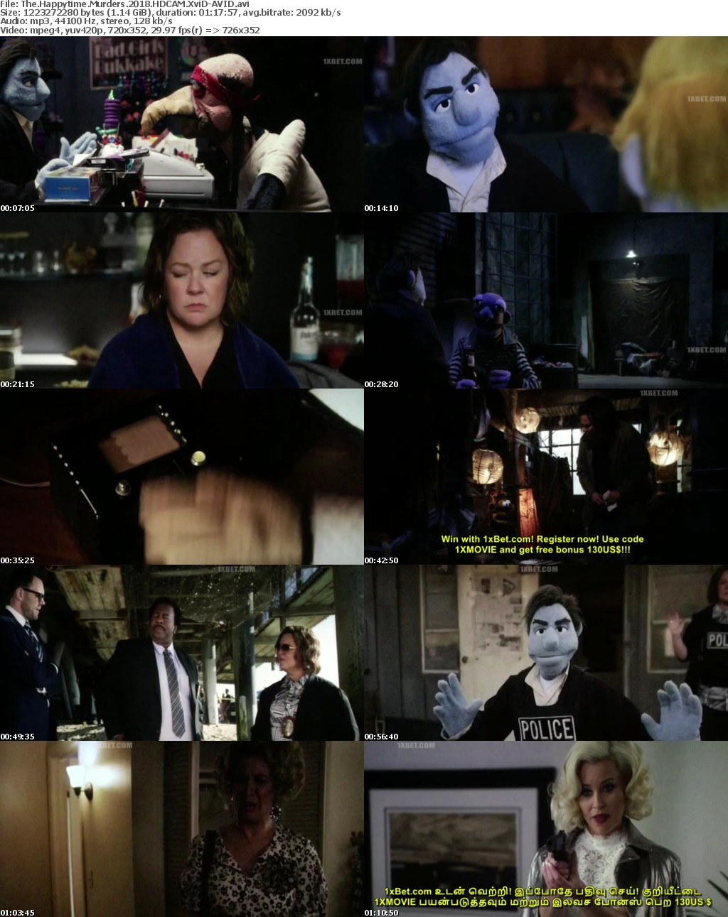 The Happytime Murders (2018) HDCAM XviD-AVID