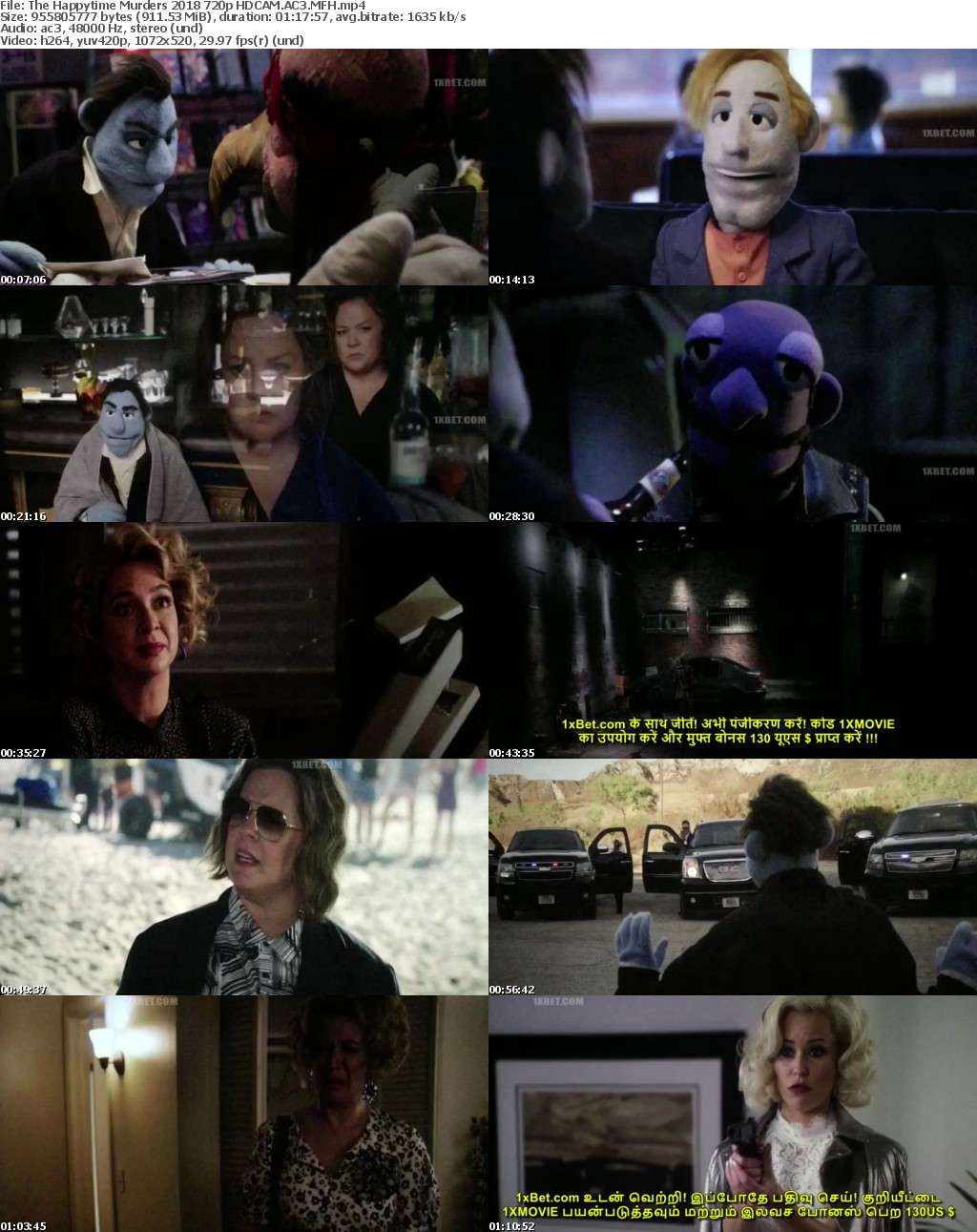 The Happytime Murders (2018) 720p HDCAM AC3 MFH