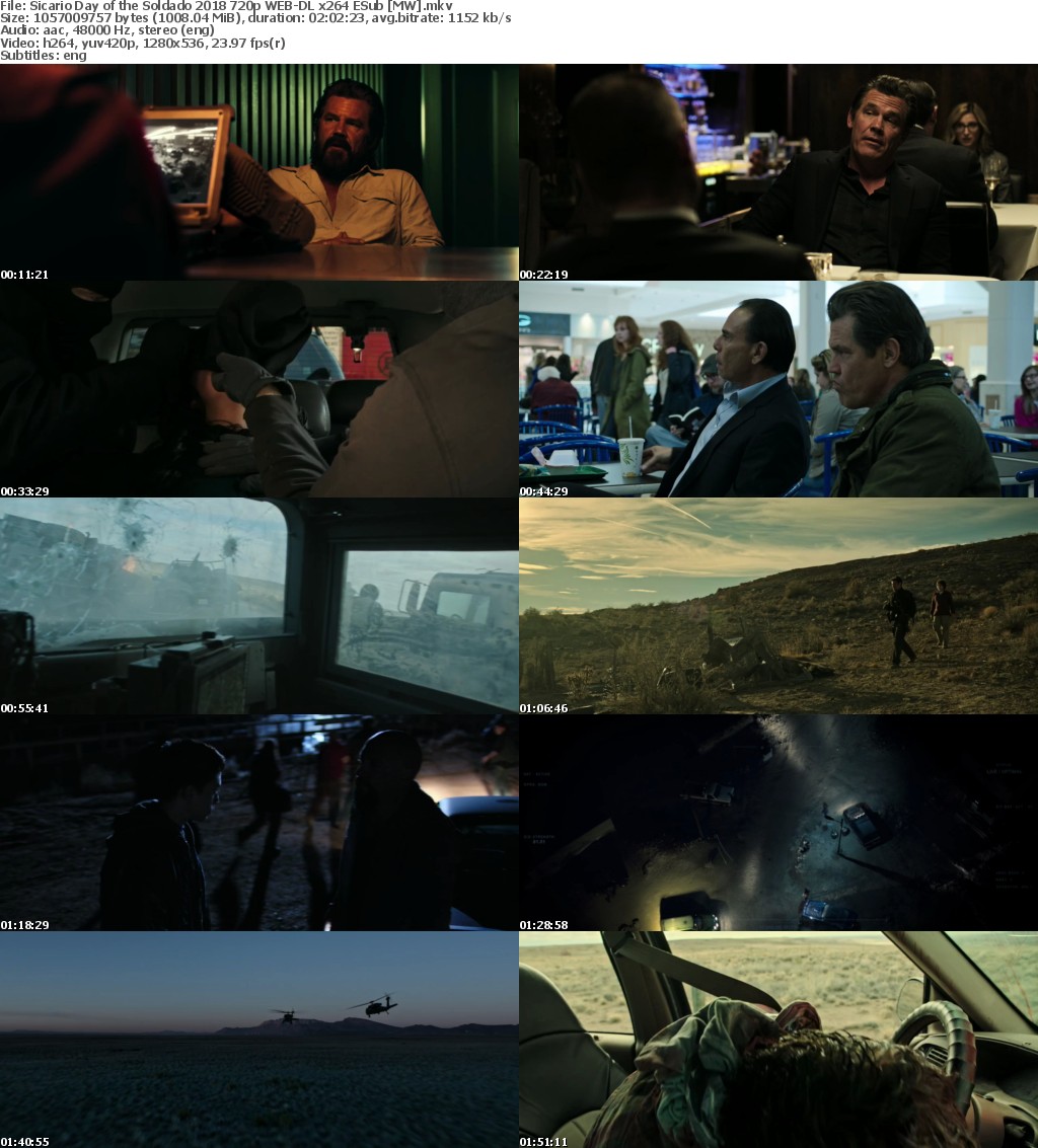 Sicario Day of the Soldado (2018) 720p WEB-DL x264 ESub MW