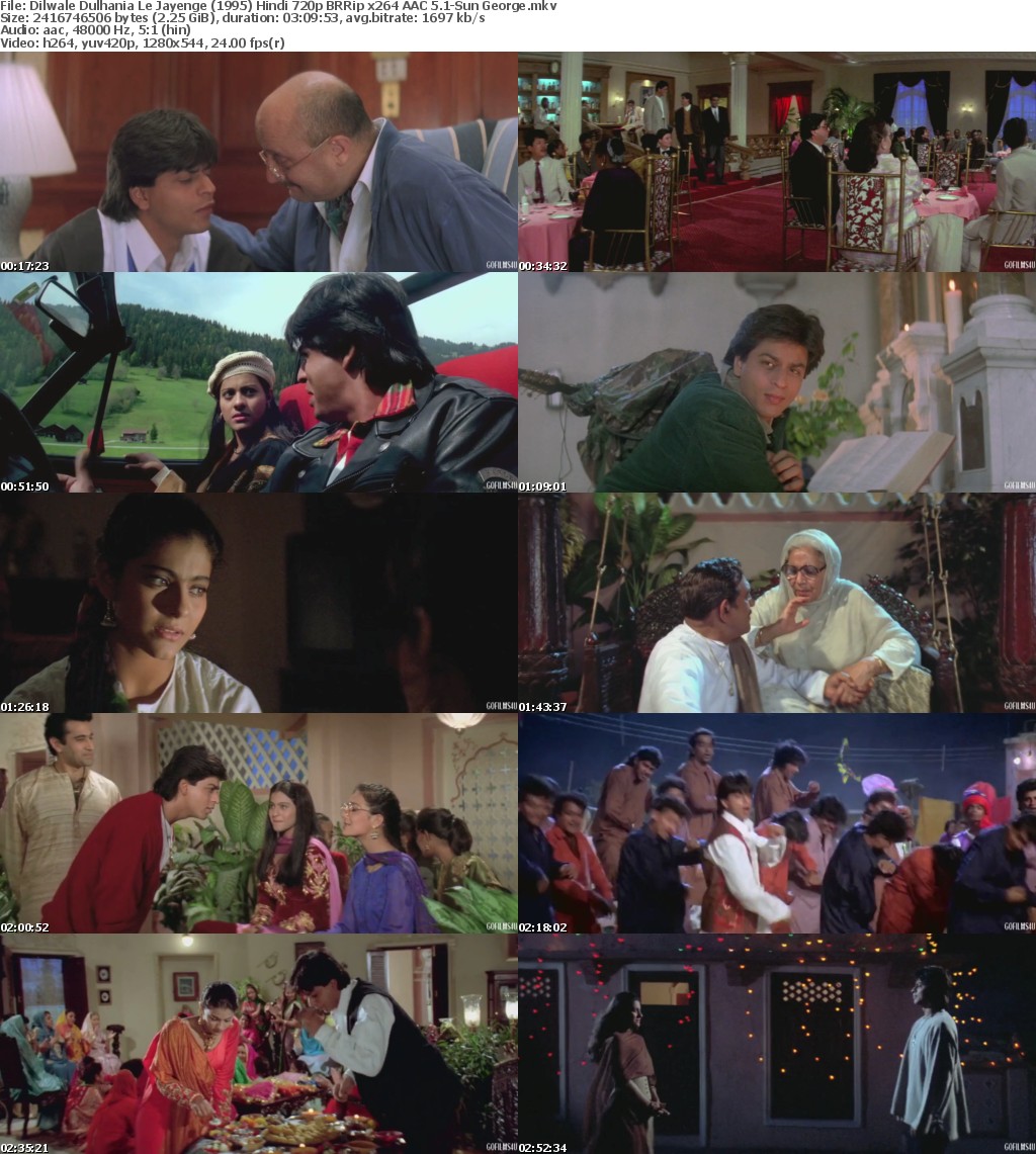 Dilwale Dulhania Le Jayenge (1995) Hindi 720p BRRip x264 AAC 5.1-Sun George