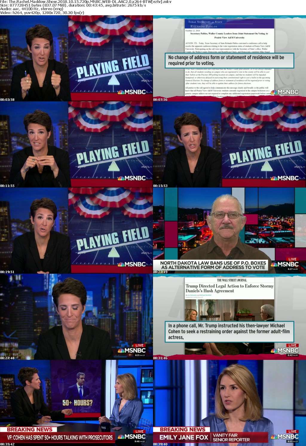 The Rachel Maddow Show (2018) 10 15 720p MNBC WEB-DL AAC2.0 x264-BTW