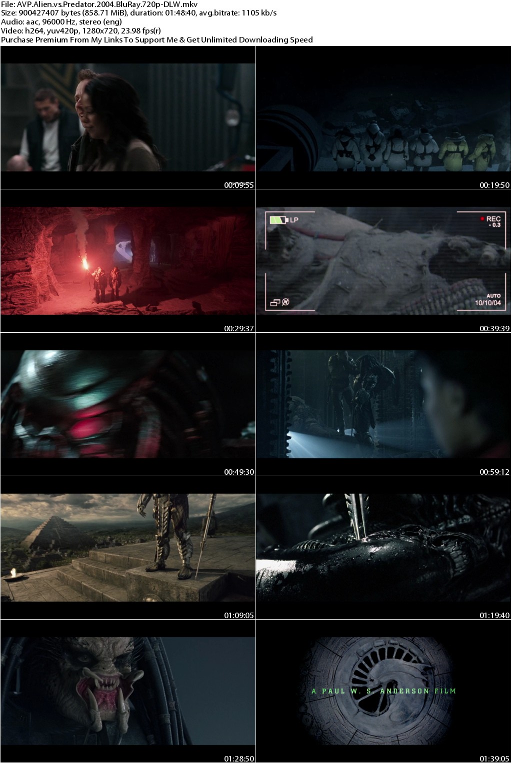 AVP Alien vs Predator (2004) 720p BluRay x264-DLW