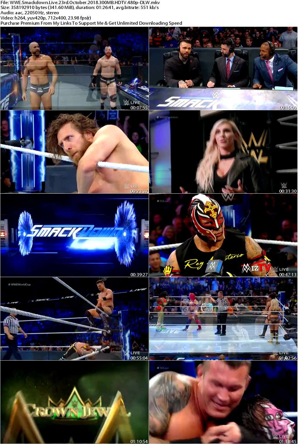 WWE Smackdown Live 23rd October 2018 300MB HDTV 480p-DLW