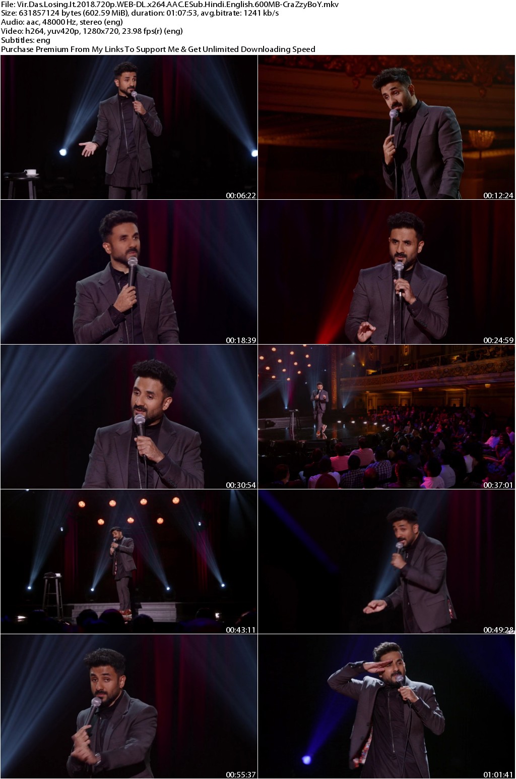 Vir Das Losing It (2018) 720p WEB-DL x264 AAC ESub Hindi English 600MB-CraZzyBoY