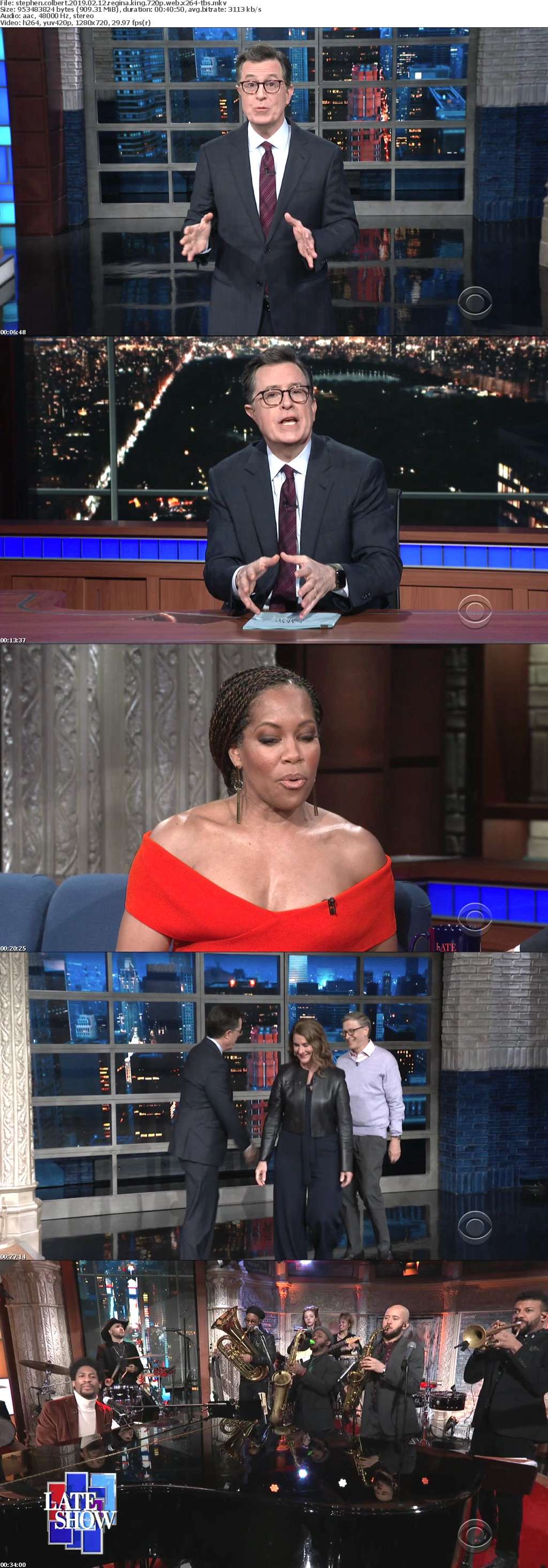 Stephen Colbert 2019 02 12 Regina King 720p WEB x264-TBS Stephen Colbert 2019 02 12 Regina King 720p WEB x264-TBS