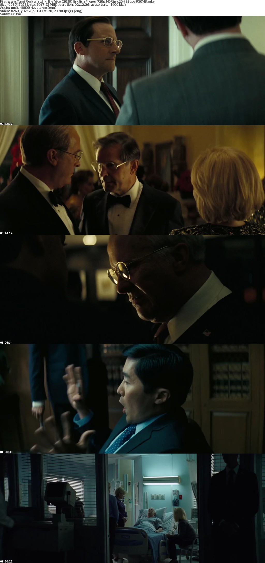 The Vice 2018 English Proper 720p HDRip x264 ESubs 950MB The Vice 2018 English Proper 720p HDRip x264 ESubs 950MB