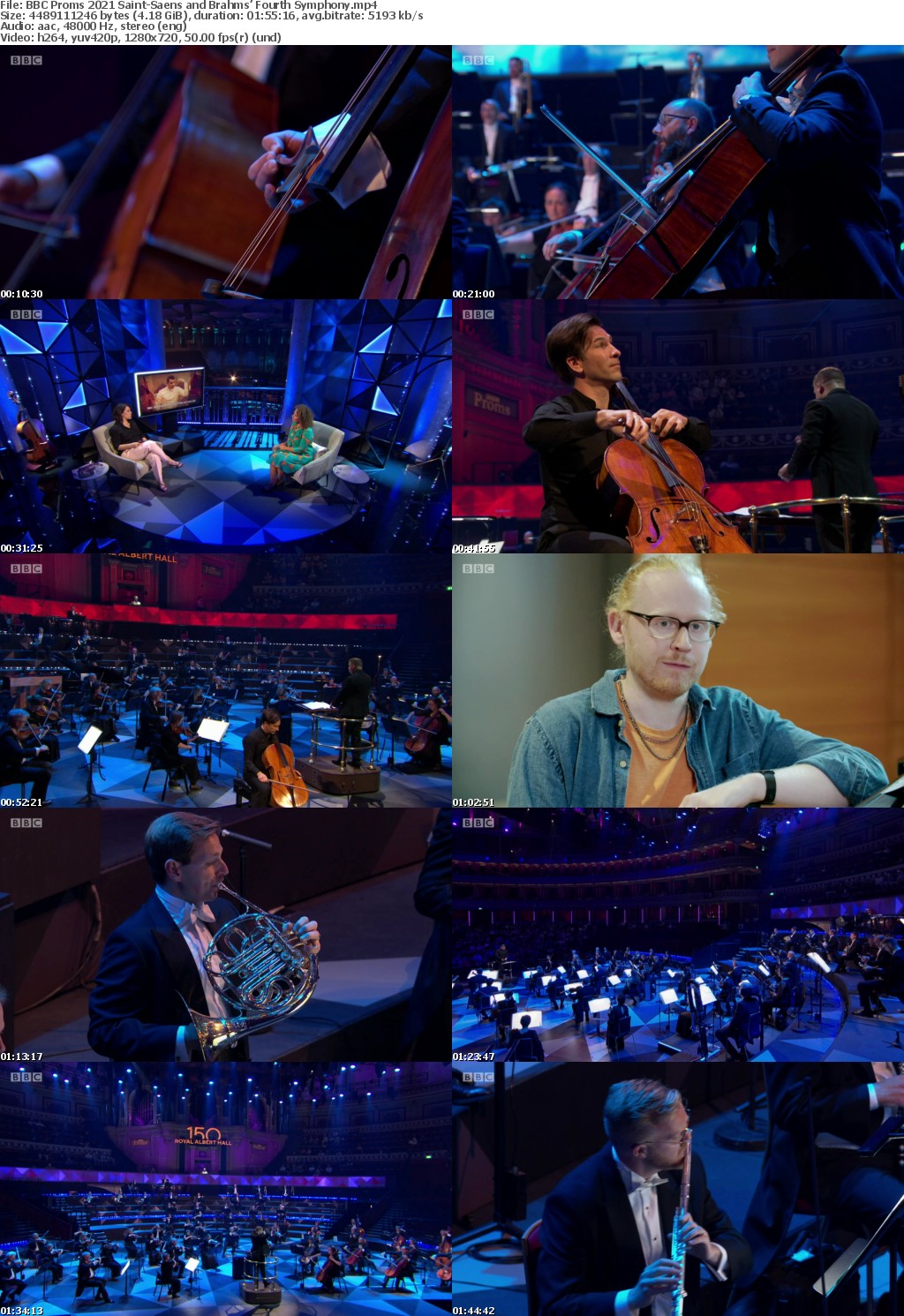 BBC Proms 2021 Saint-Saens and Brahms Fourth Symphony (1280x720p HD, 50fps, soft Eng subs)