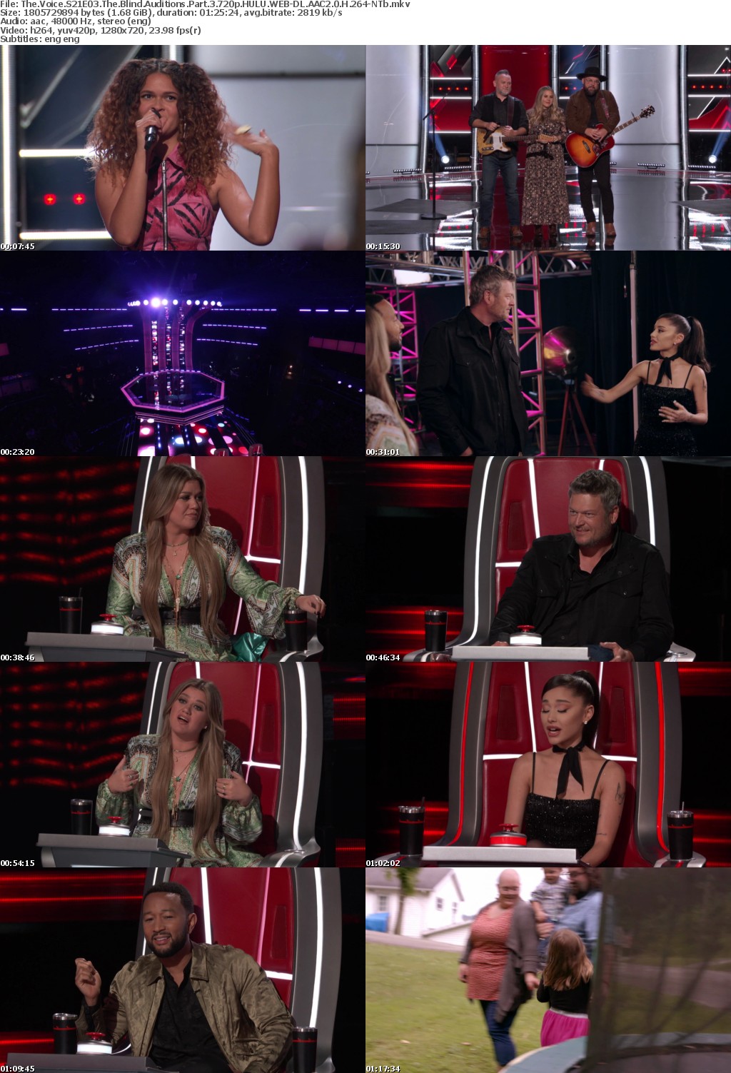 The Voice S21E03 The Blind Auditions 720p HULU WEBRip AAC2 0 H264-NTb