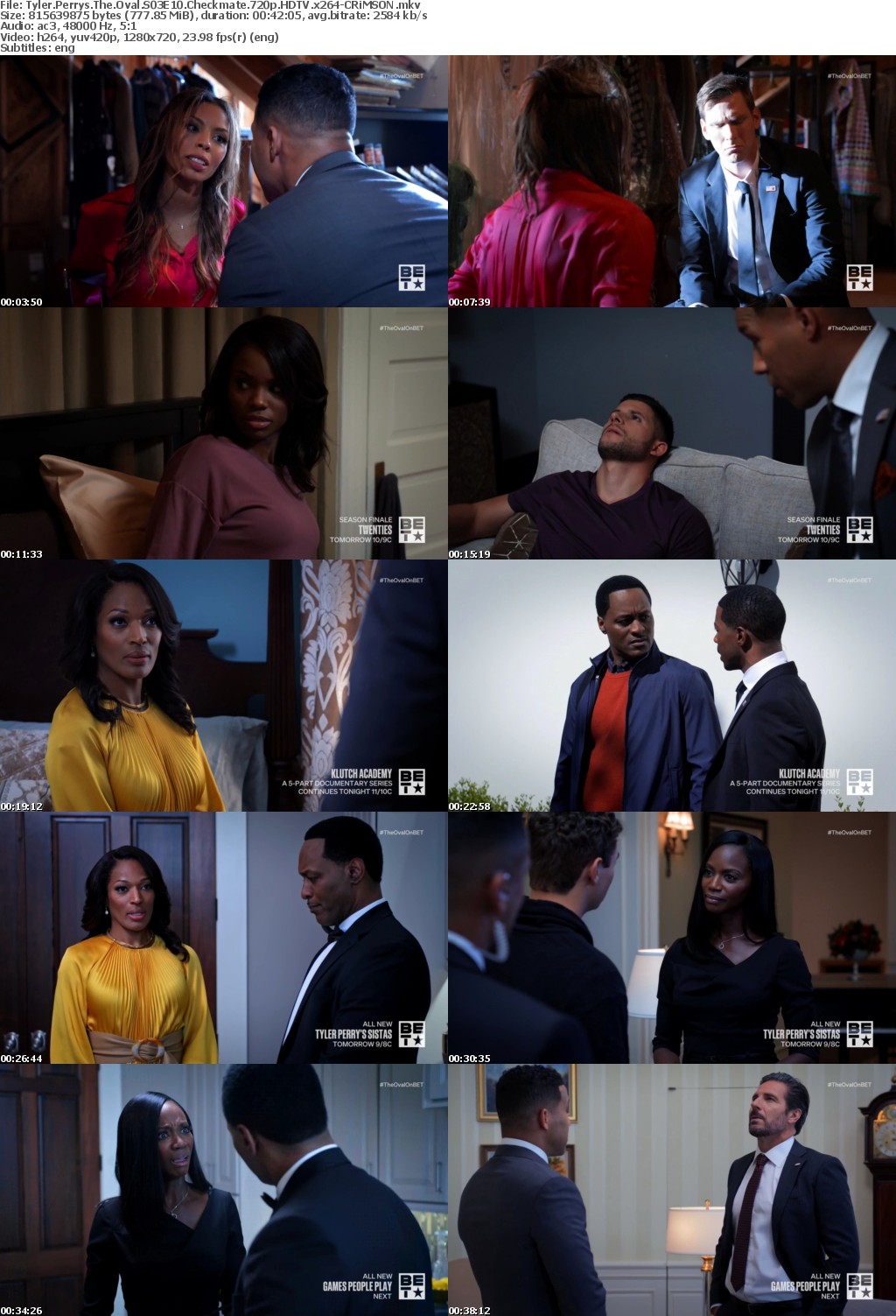Tyler Perrys The Oval S03E10 Checkmate 720p HDTV x264-CRiMSON