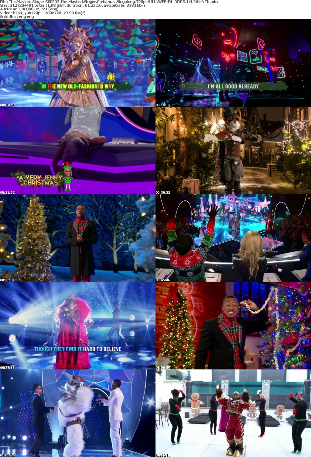 The Masked Singer S00E03 The Masked Singer Christmas Singalong 720p HULU WEBRip DDP5 1 x264-NTb