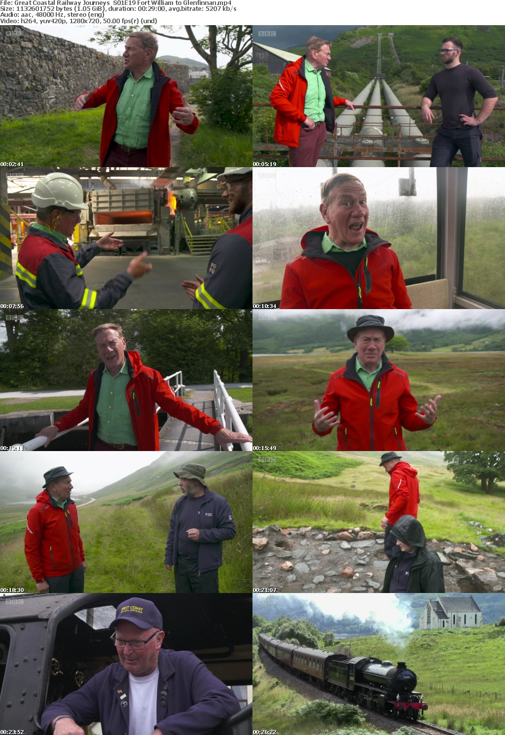 Great Coastal Railway Journeys S01E19 Fort William to Glenfinnan (1280x720p HD, 50fps, soft Eng subs)
