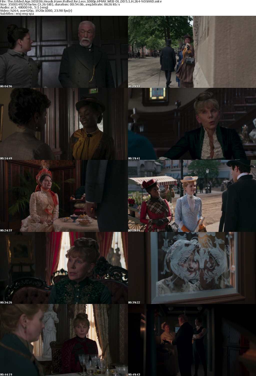 The Gilded Age S01E06 Heads Have Rolled for Less 1080p HMAX WEBRip DD5 1 x264-NOSiViD