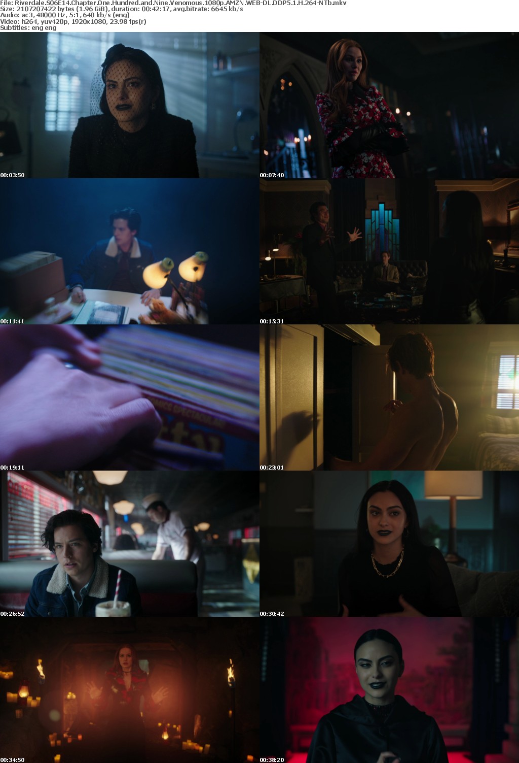 Riverdale US S06E14 Chapter One Hundred and Nine Venomous 1080p AMZN WEBRip DDP5 1 x264-NTb