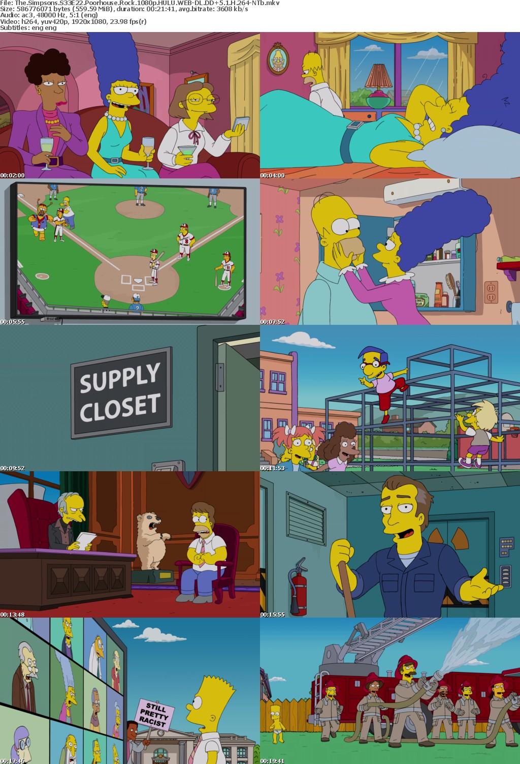 The Simpsons S33E22 Poorhouse Rock 1080p HULU WEBRip DDP5 1 x264-NTb