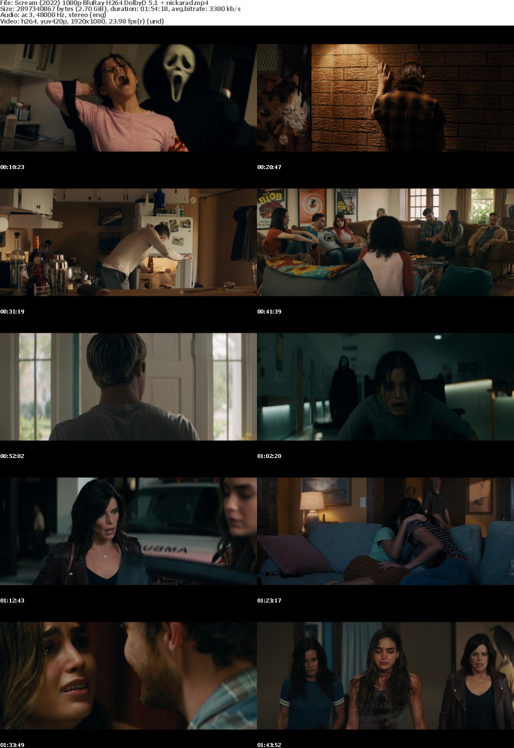 Scream (2022) 1080p BluRay H264 DolbyD 5 1 nickarad
