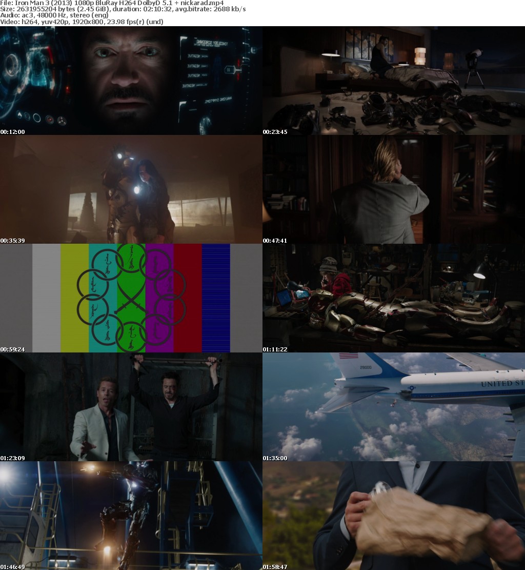 Iron Man 3 (2013) 1080p BluRay H264 DolbyD 5 1 nickarad