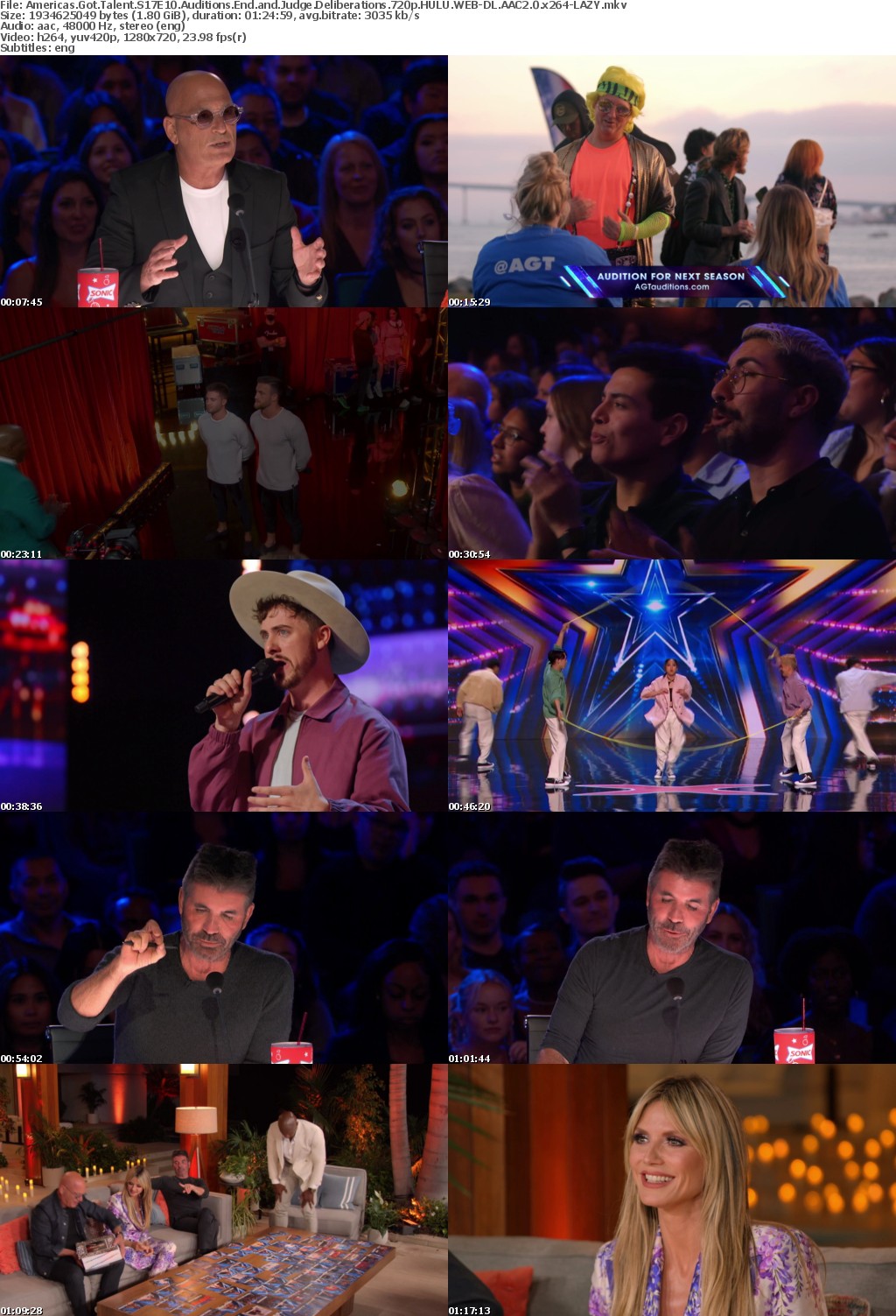 Americas Got Talent S17E10 Auditions End and Judge Deliberations 720p HULU WEBRip AAC2 0 H264-LAZY
