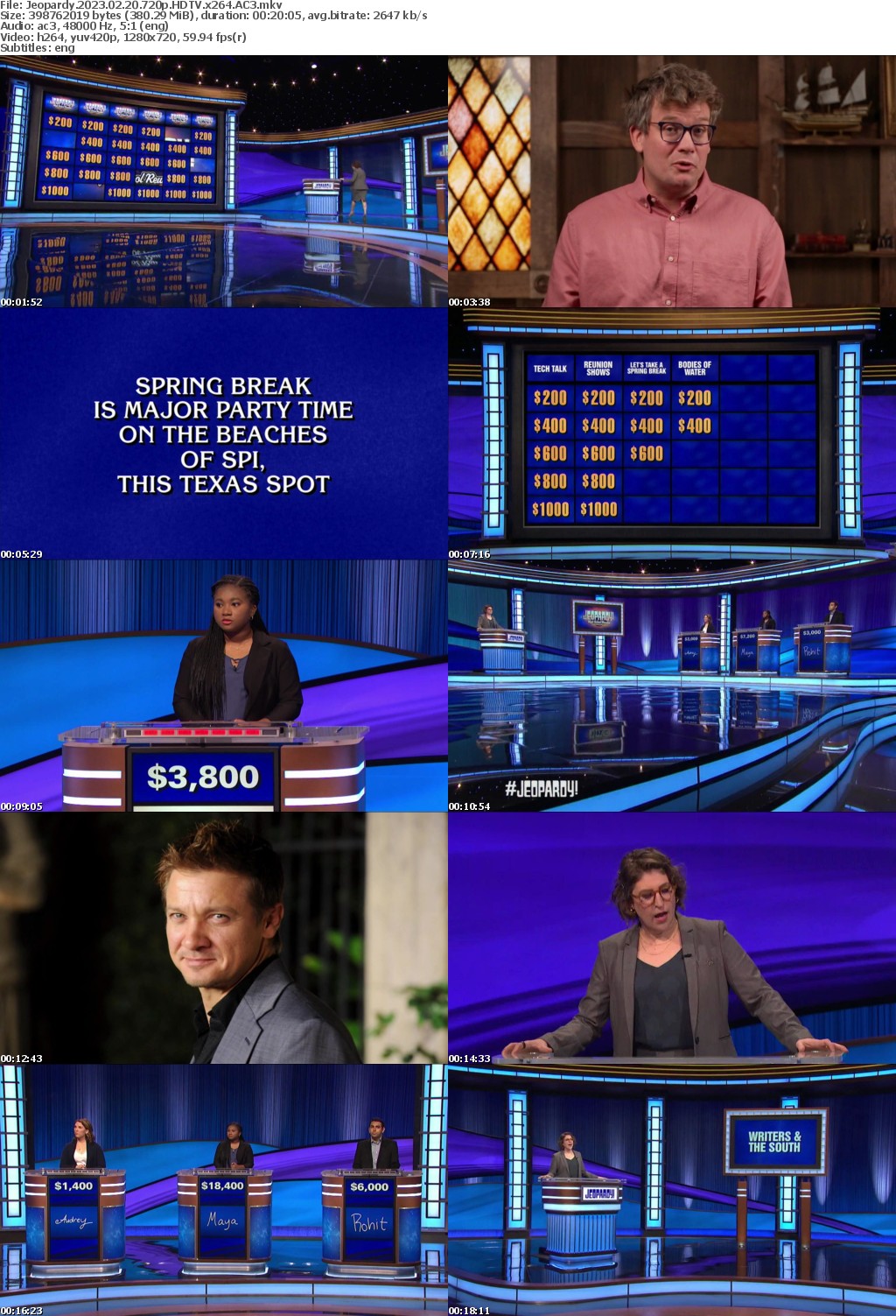 Jeopardy 2023 02 20 720p HDTV x264 AC3 atgoat