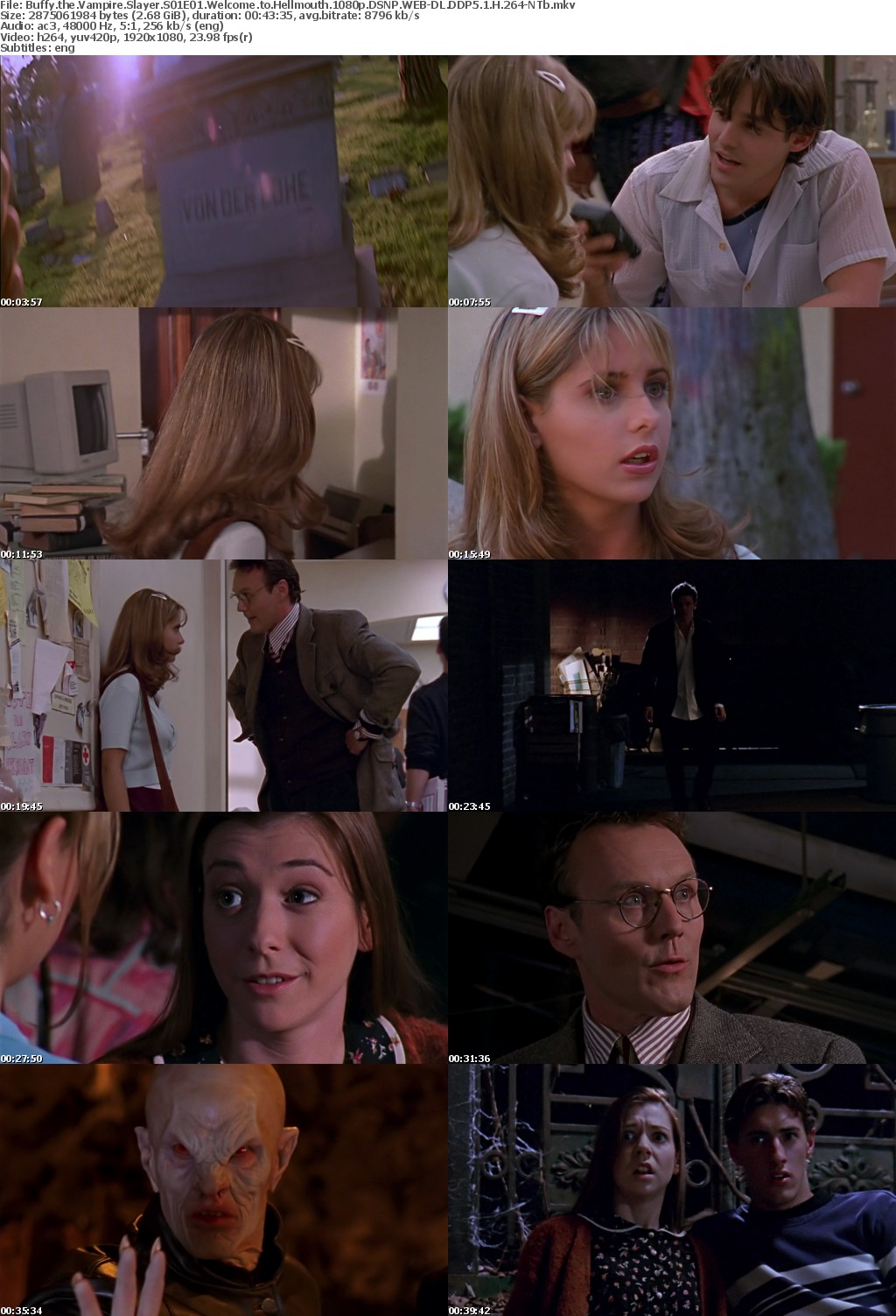 Buffy the Vampire Slayer S01E01 Welcome to Hellmouth 1080p DSNP WEB-DL DDP5 1 H 264-NTb