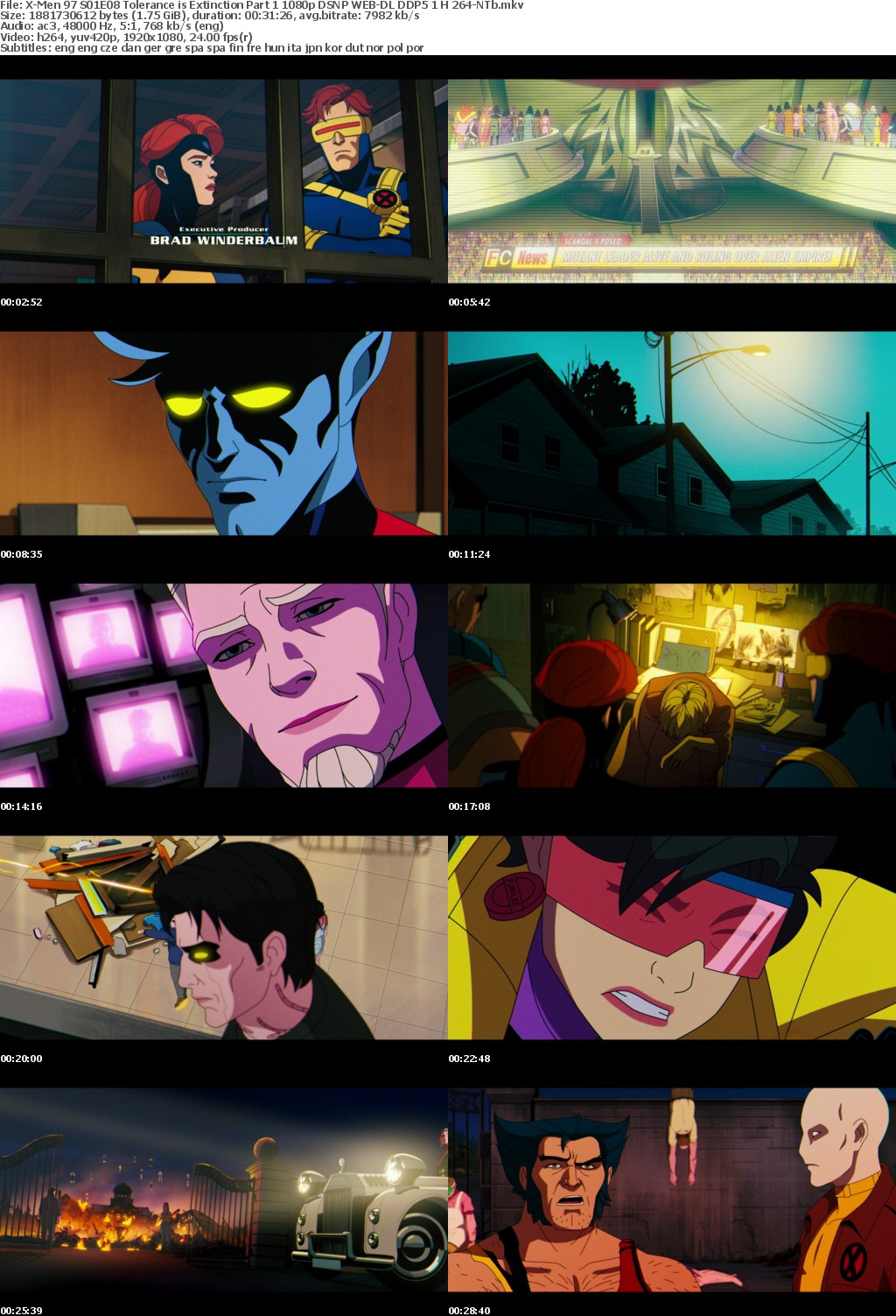 X-Men 97 S01E08 Tolerance is Extinction Part 1 1080p DSNP WEB-DL DDP5 1 H 264-NTb