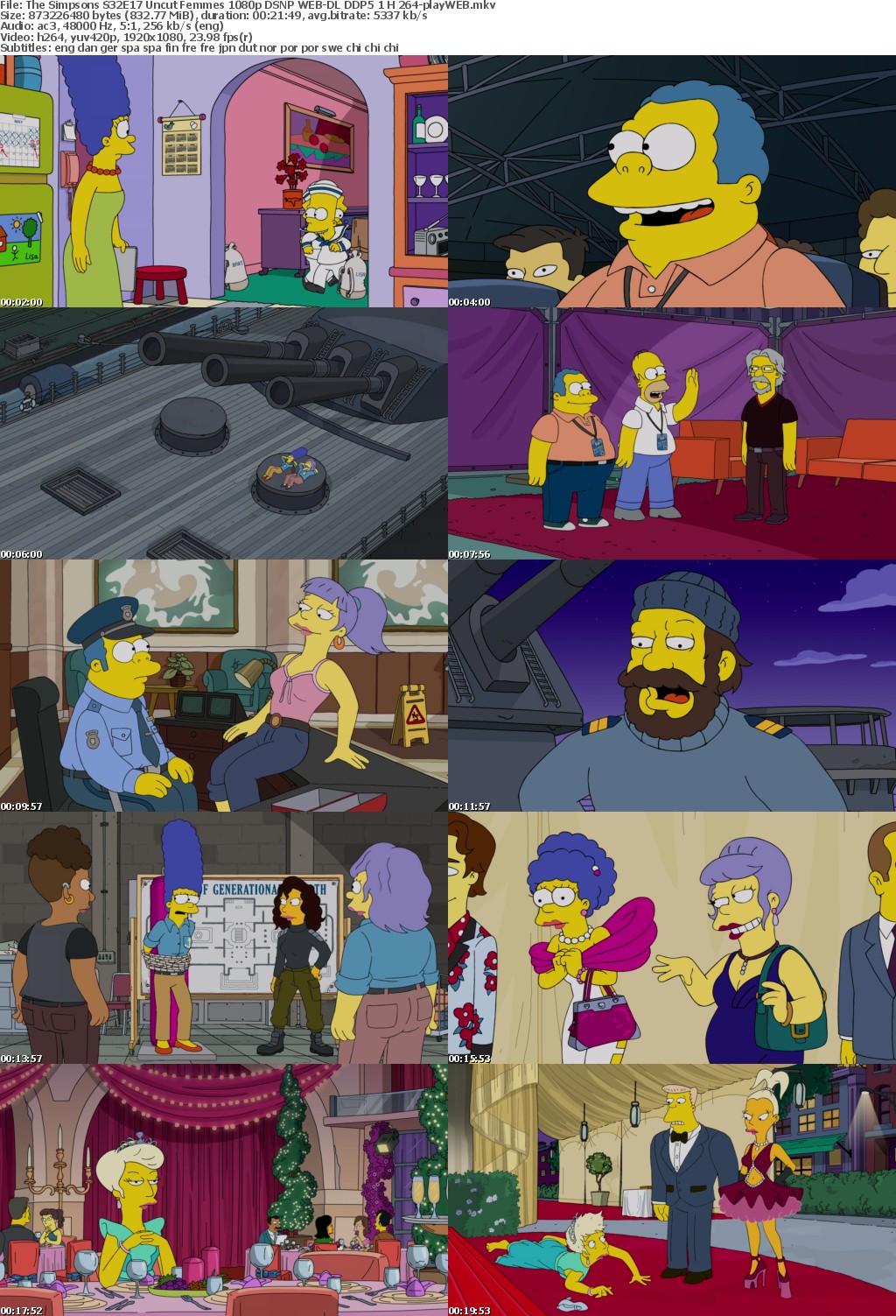 The Simpsons S32E17 Uncut Femmes 1080p DSNP WEB-DL DDP5 1 H 264-playWEB